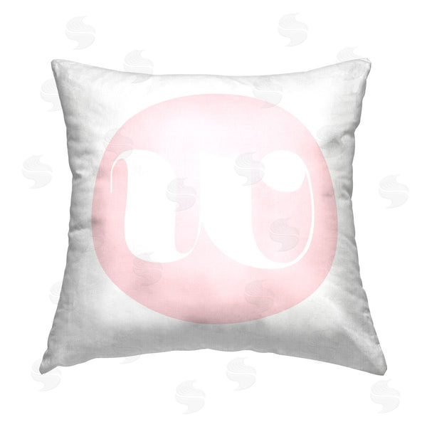 stupell industries Stupell Studio | Pink W Initial Letter Printed Throw Pillow