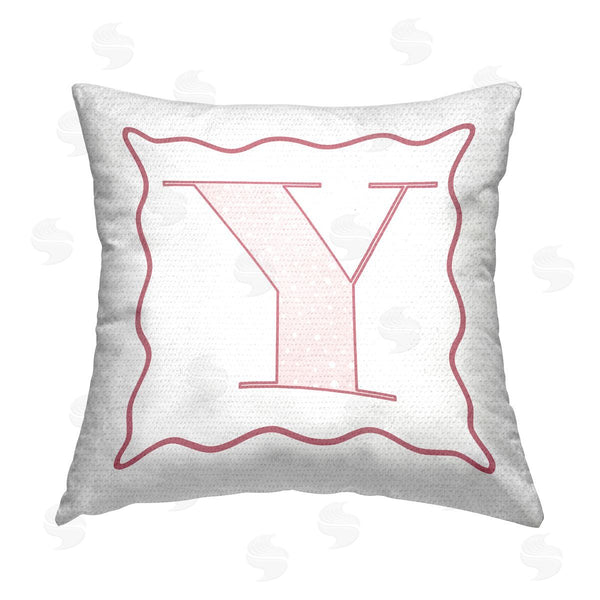 Stupell Industries Stupell Studio | Pink Y Patterned Alphabet Printed Throw Pillow
