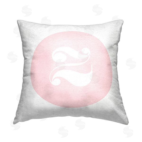 Stupell Industries Stupell Studio | Pink Z Alphabet Initial Printed Throw Pillow