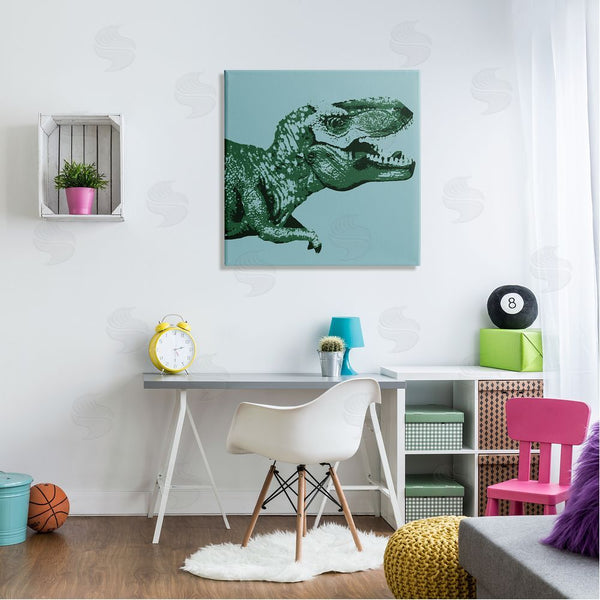 Stupell Industries Stupell Studio | Pop Style T-Rex Dinosaur Kids Wildlife Design Wall Art
