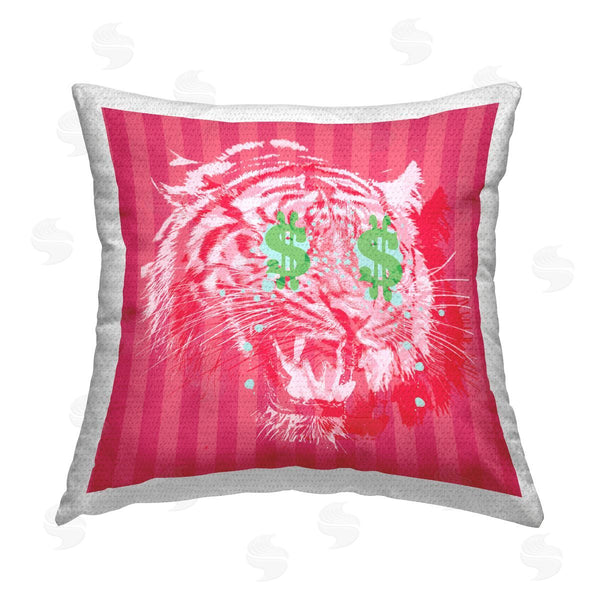 Stupell Industries Stupell Studio | Pop Tiger On Stripes Printed Throw Pillow