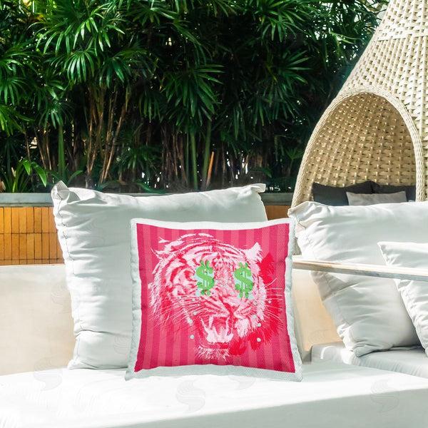 Stupell Industries Stupell Studio | Pop Tiger On Stripes Printed Throw Pillow