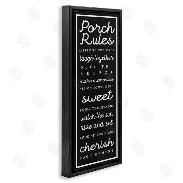 Stupell Industries Stupell Studio | Porch Rules On Black Wall Art