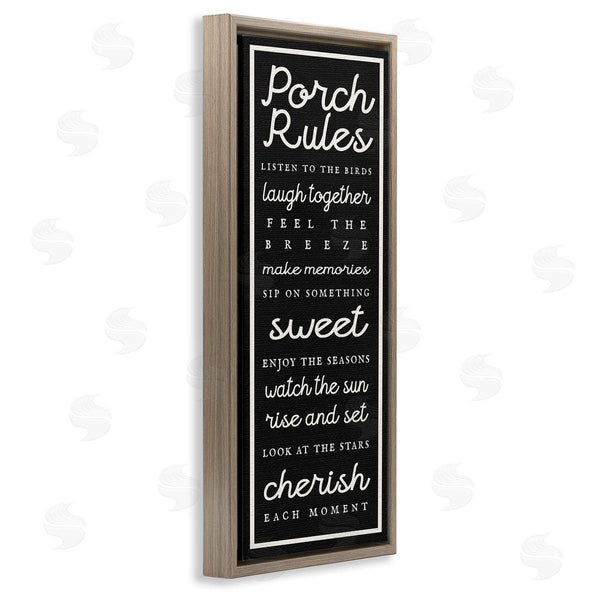 Stupell Industries Stupell Studio | Porch Rules On Black Wall Art