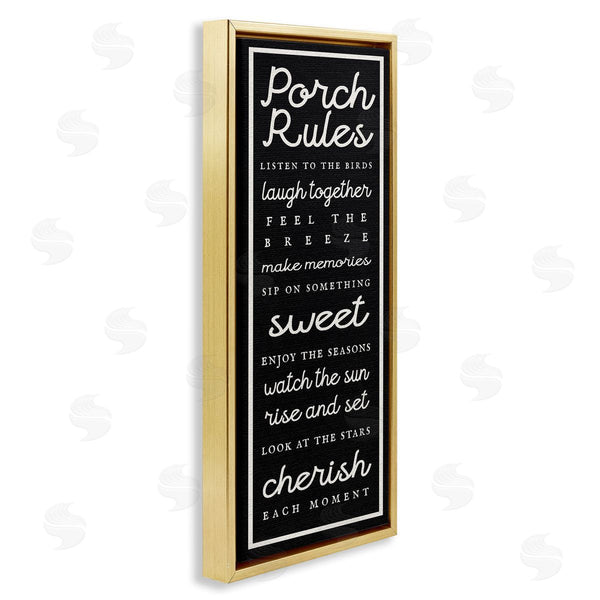 Stupell Industries Stupell Studio | Porch Rules On Black Wall Art