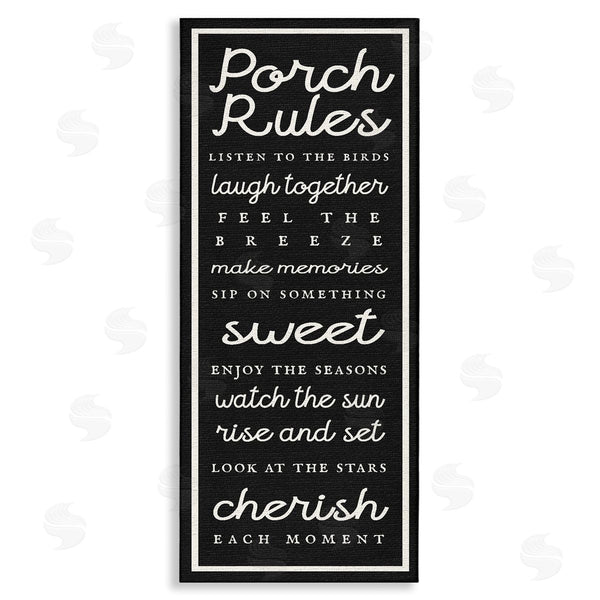 stupell industries Stupell Studio | Porch Rules on Black Wall Art