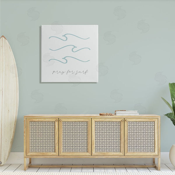 Stupell Industries Stupell Studio | Pray For Surf Nautical Beach Phrase Tranquil Waves Wall Art