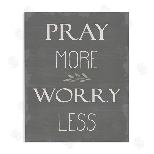 stupell industries Stupell Studio | Pray More Worry Less Grey