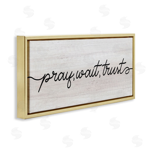 Stupell Industries Stupell Studio | Pray Wait & Trust Phrase Soft Fluid Typography