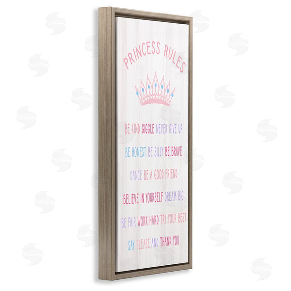 Stupell Industries Stupell Studio | Princess Rules Listed Kids Pretend Pink Crown Wall Art