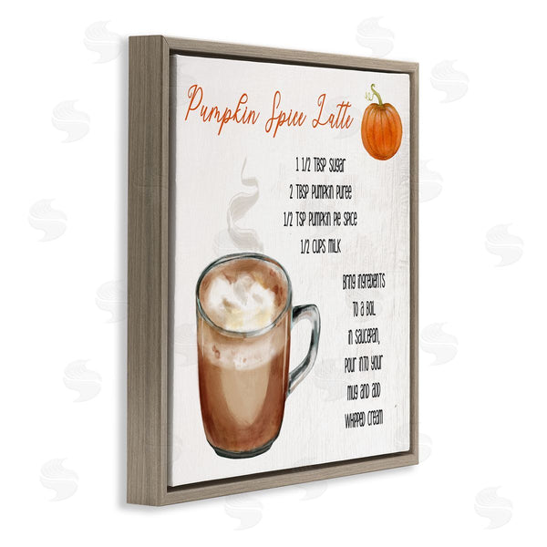 Stupell Industries Stupell Studio | Pumpkin Spice Latte Farmhouse Coffee Recipe