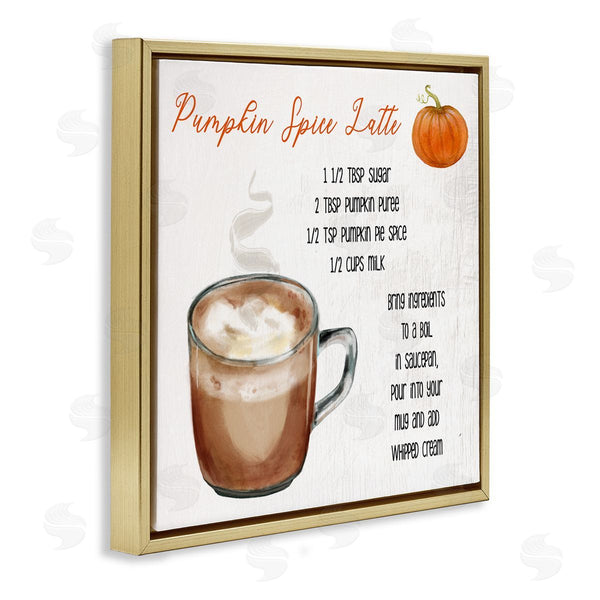 Stupell Industries Stupell Studio | Pumpkin Spice Latte Farmhouse Coffee Recipe