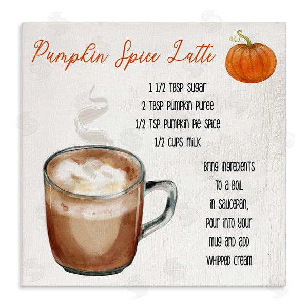 stupell industries Stupell Studio | Pumpkin Spice Latte Farmhouse Coffee Recipe
