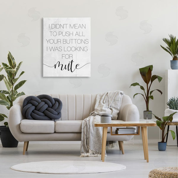 Stupell Industries Stupell Studio | Push Buttons For Mute Phrase Sassy Fun Apology Wall Art