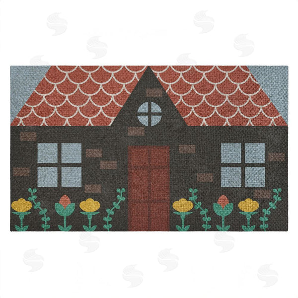 stupell industries Stupell Studio | Quaint Brick Cottage Faux Sisal Door Mat