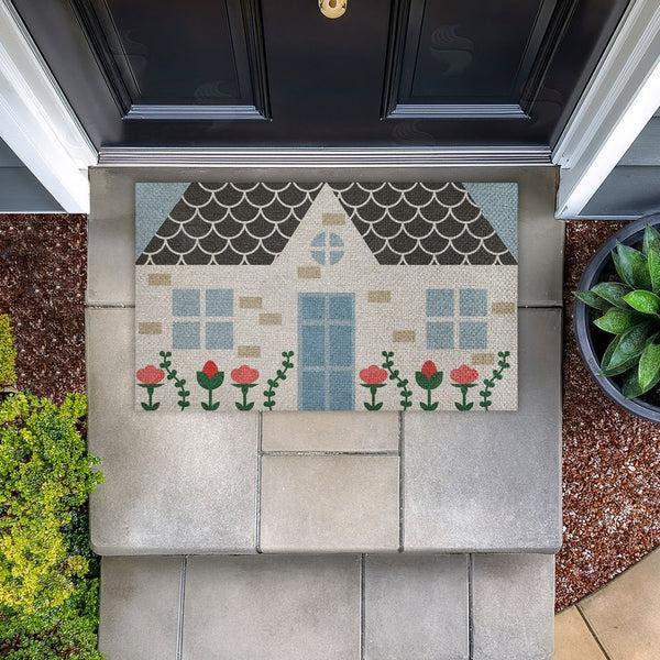 Stupell Industries Stupell Studio | Quaint Cottage Garden Faux Sisal Door Mat