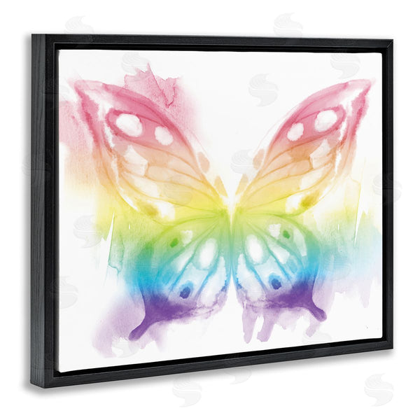 Stupell Industries Stupell Studio | Queen Butterfly Wings Kid's Rainbow Ombre Pattern Wall Art