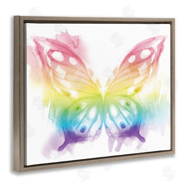 Stupell Industries Stupell Studio | Queen Butterfly Wings Kid's Rainbow Ombre Pattern Wall Art