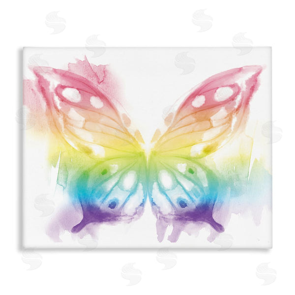stupell industries Stupell Studio | Queen Butterfly Wings Kid's Rainbow Ombre Pattern Wall Art