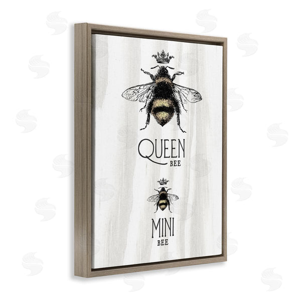 Stupell Industries Stupell Studio | Queen & Mini Bee Crowned Bumblebees Mother Daughter Wall Art