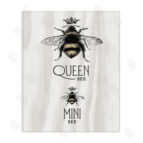 stupell industries Stupell Studio | Queen & Mini Bee Crowned Bumblebees Mother Daughter Wall Art