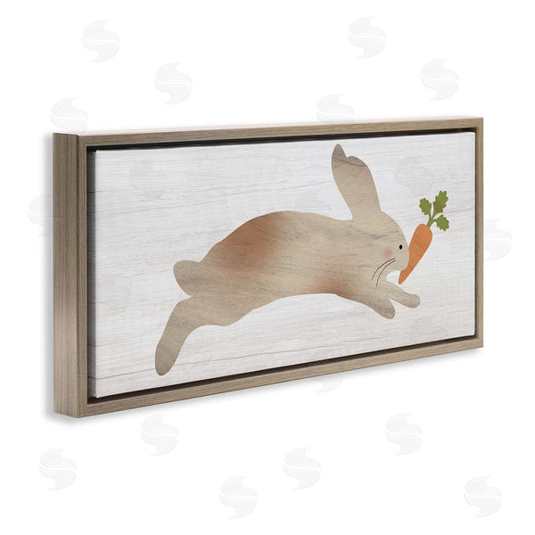 Stupell Industries Stupell Studio | Rabbit & Carrot Grain Pattern Wall Art