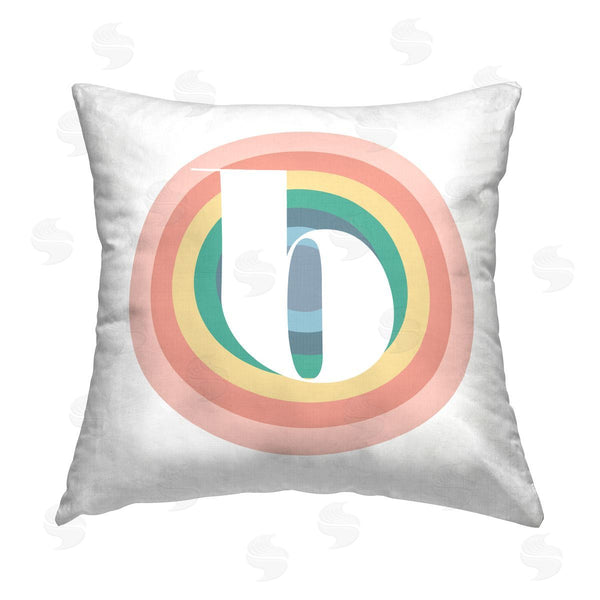 stupell industries Stupell Studio | Rainbow B Name Initial Printed Throw Pillow