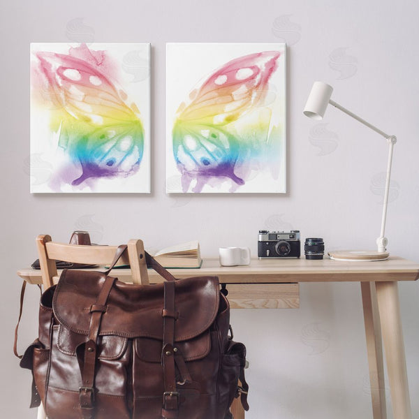 Stupell Industries Stupell Studio | Rainbow Butterfly Wings Playful Insect Wall Art