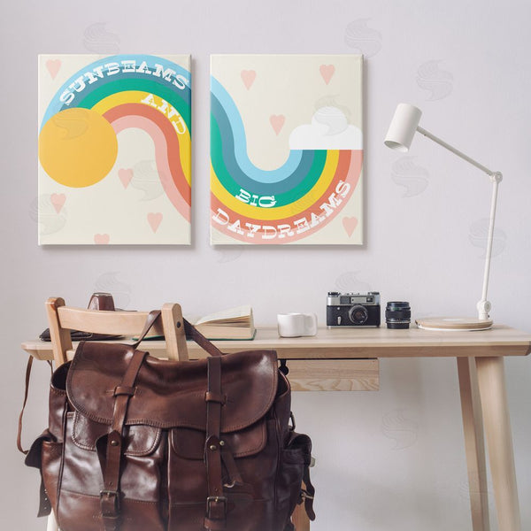 Stupell Industries Stupell Studio | Rainbow Cloud Daydream Quote Heart Patten Design Wall Art