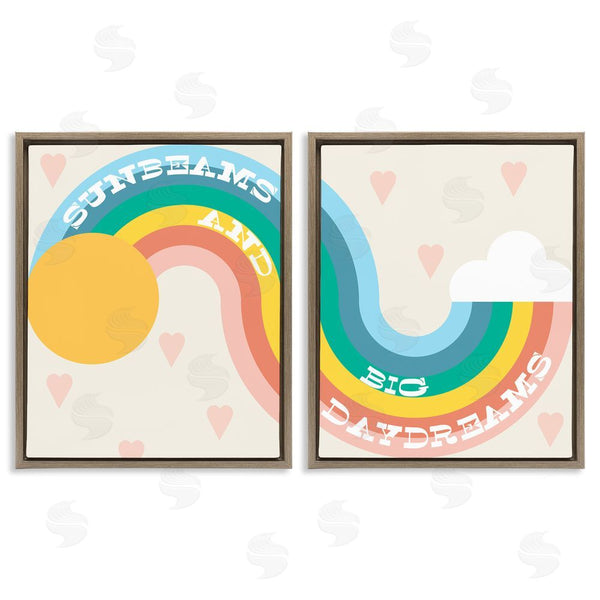 Stupell Industries Stupell Studio | Rainbow Cloud Daydream Quote Heart Patten Design Wall Art