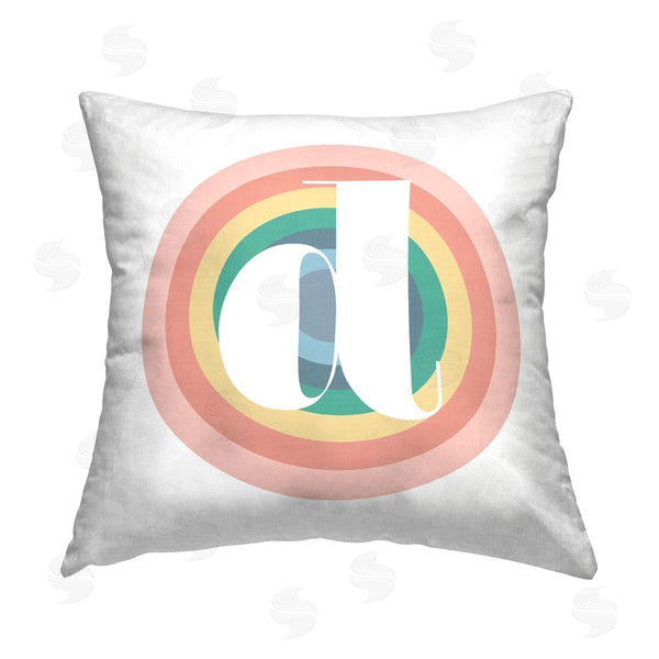 stupell industries Stupell Studio | Rainbow D Name Initial Printed Throw Pillow