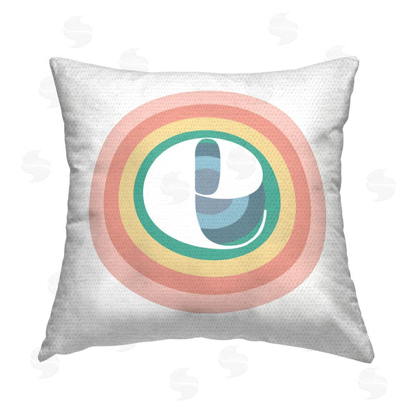 Stupell Industries Stupell Studio | Rainbow E Name Initial Printed Throw Pillow