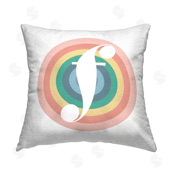 Stupell Industries Stupell Studio | Rainbow F Name Letter Printed Throw Pillow