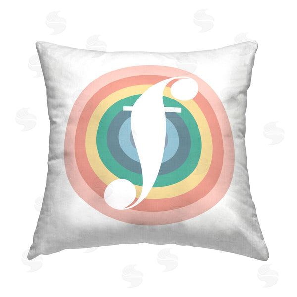 stupell industries Stupell Studio | Rainbow F Name Letter Printed Throw Pillow