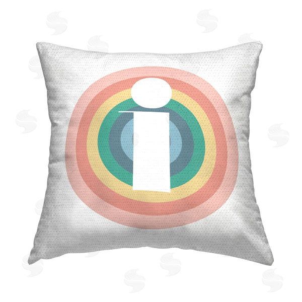 Stupell Industries Stupell Studio | Rainbow I Letter Initial Printed Throw Pillow