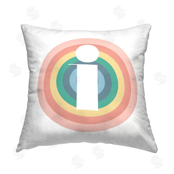 stupell industries Stupell Studio | Rainbow I Letter Initial Printed Throw Pillow