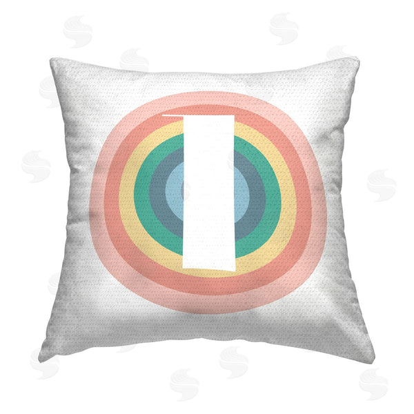 Stupell Industries Stupell Studio | Rainbow L Lowercase Initial Printed Throw Pillow