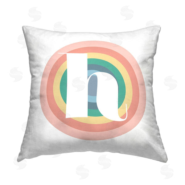 stupell industries Stupell Studio | Rainbow Letter H Initial Printed Throw Pillow