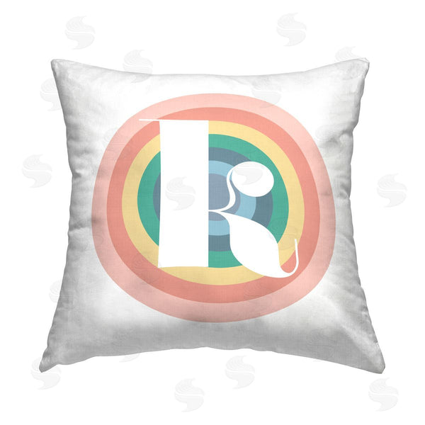 stupell industries Stupell Studio | Rainbow Letter K Initial Printed Throw Pillow