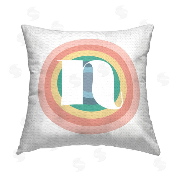 Stupell Industries Stupell Studio | Rainbow Letter N Printed Throw Pillow