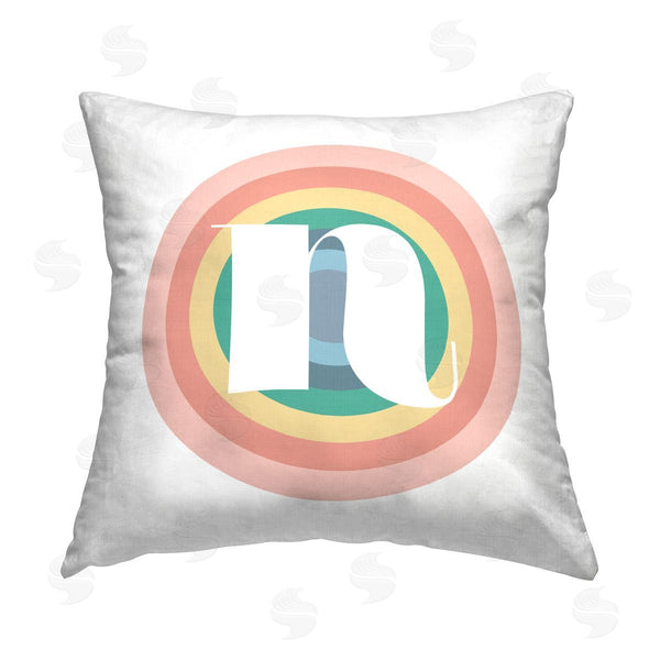 stupell industries Stupell Studio | Rainbow Letter N Printed Throw Pillow