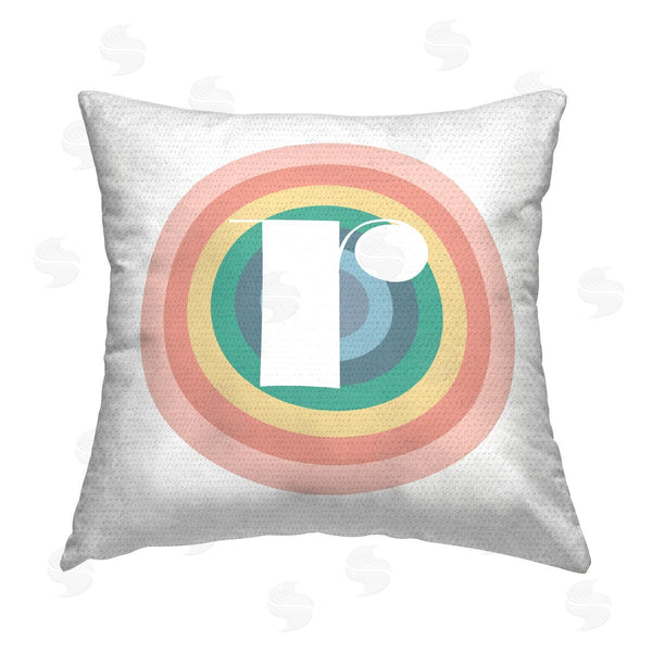 Stupell Industries Stupell Studio | Rainbow Letter R Initial Printed Throw Pillow