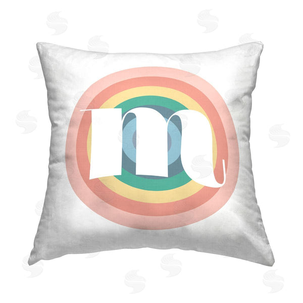 stupell industries Stupell Studio | Rainbow M Name Initial Printed Throw Pillow
