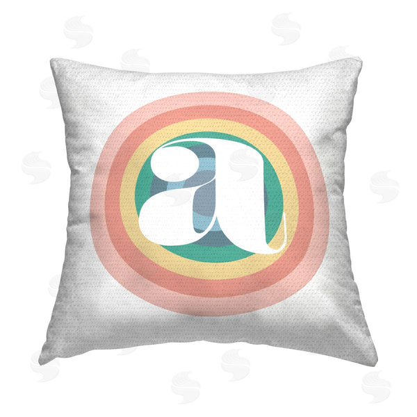 Stupell Industries Stupell Studio | Rainbow Name Initial A Printed Throw Pillow