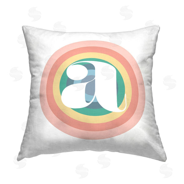 stupell industries Stupell Studio | Rainbow Name Initial A Printed Throw Pillow