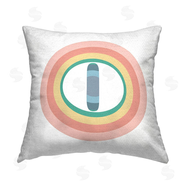 Stupell Industries Stupell Studio | Rainbow O Initial Printed Throw Pillow
