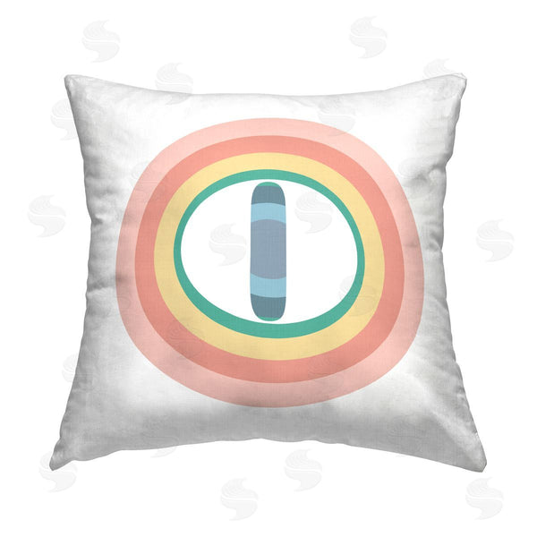 stupell industries Stupell Studio | Rainbow O Initial Printed Throw Pillow