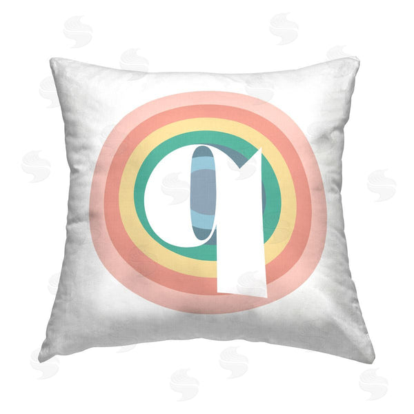 stupell industries Stupell Studio | Rainbow Q Initial Printed Throw Pillow