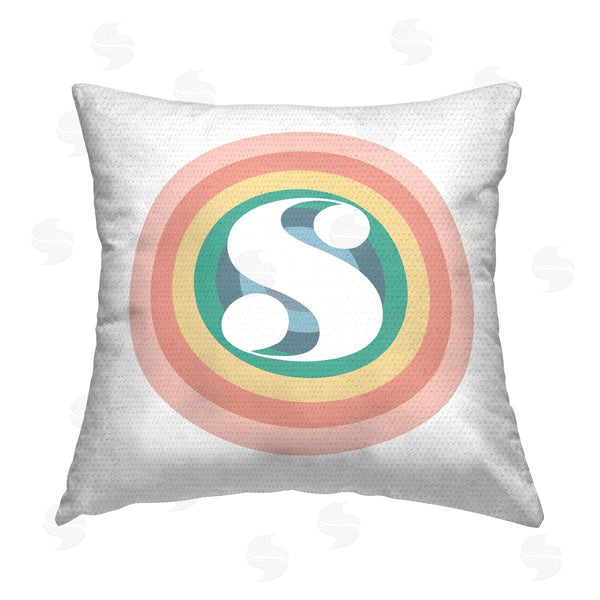 Stupell Industries Stupell Studio | Rainbow S Name Initial Printed Throw Pillow