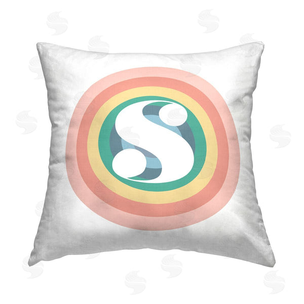 stupell industries Stupell Studio | Rainbow S Name Initial Printed Throw Pillow
